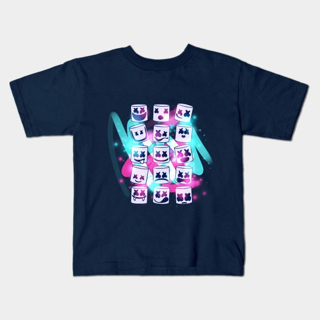 Marshmello Neon smile Kids T-Shirt by DenielHast